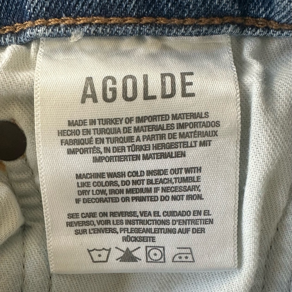 AGOLDE Riley High Rise Straight Crop Jeans in Light Wash - Size 26 - Picture 6 of 9